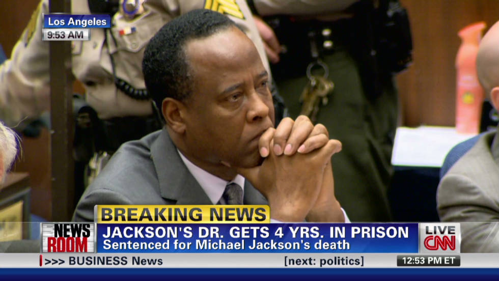  Dr. Conrad Murray receives four-year sentence in Michael Jacksonâ€™s death