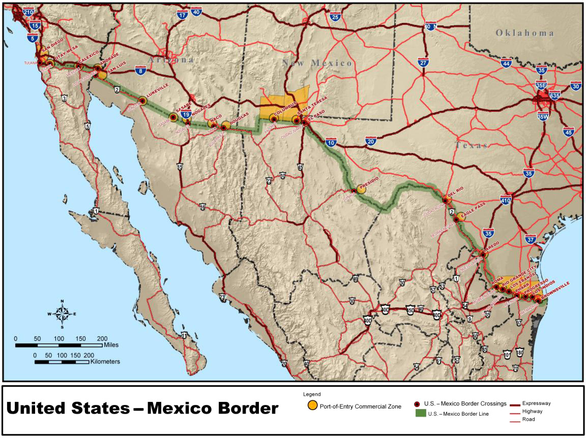  Southern U.S. border established